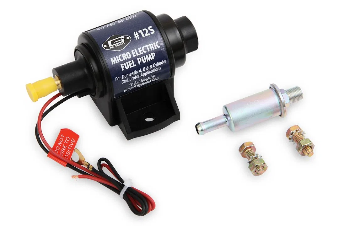 12S – MR GASKET Fuel Pump Electric, 35 Gallons Per Hour 4-7 PSI Max Pressure 1/8 Inch Inlet/ Outlet